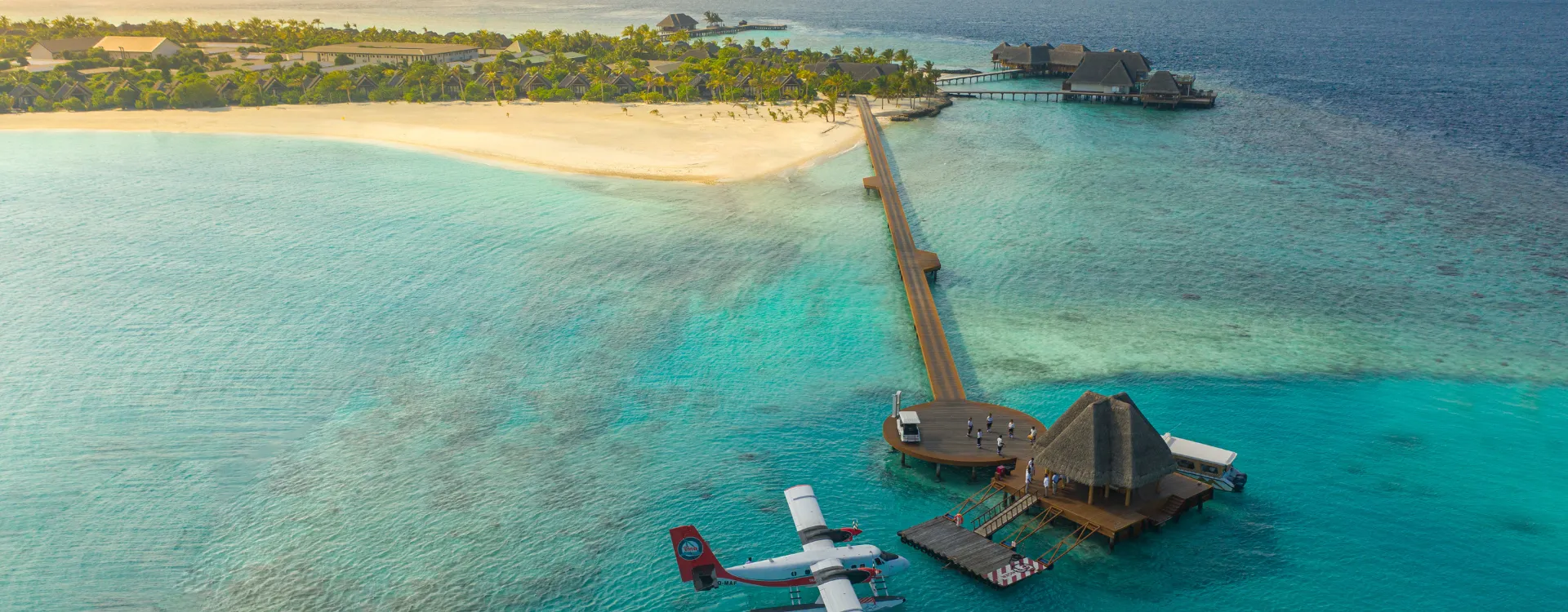Seaplane arriving at Heritance Aarah