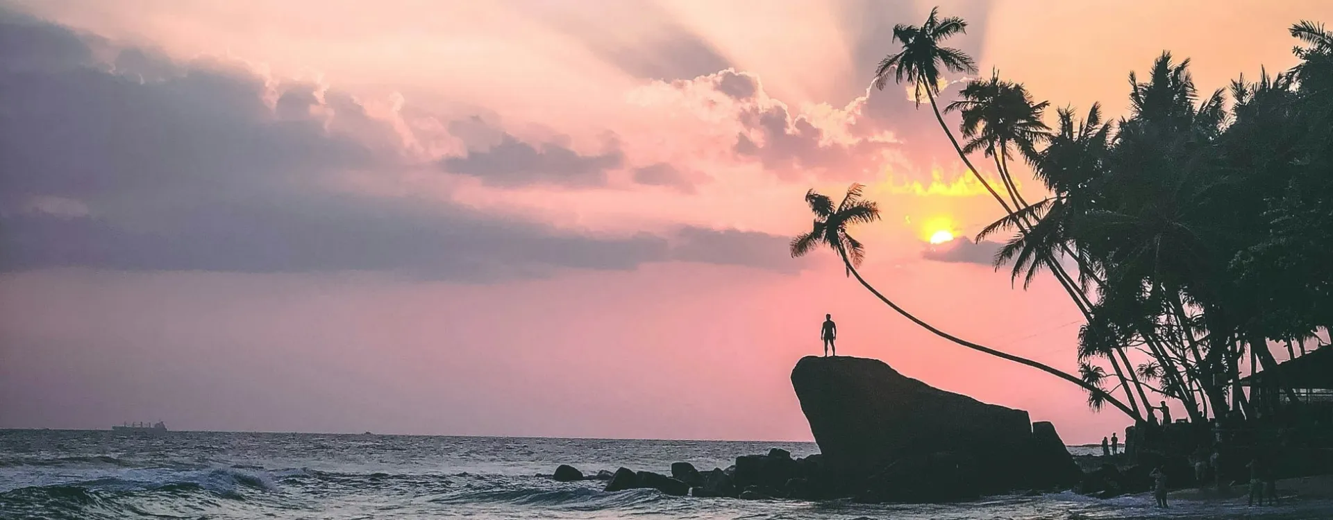 Sunset at Mihiripenna Beach in Unawatuna, Sri Lanka