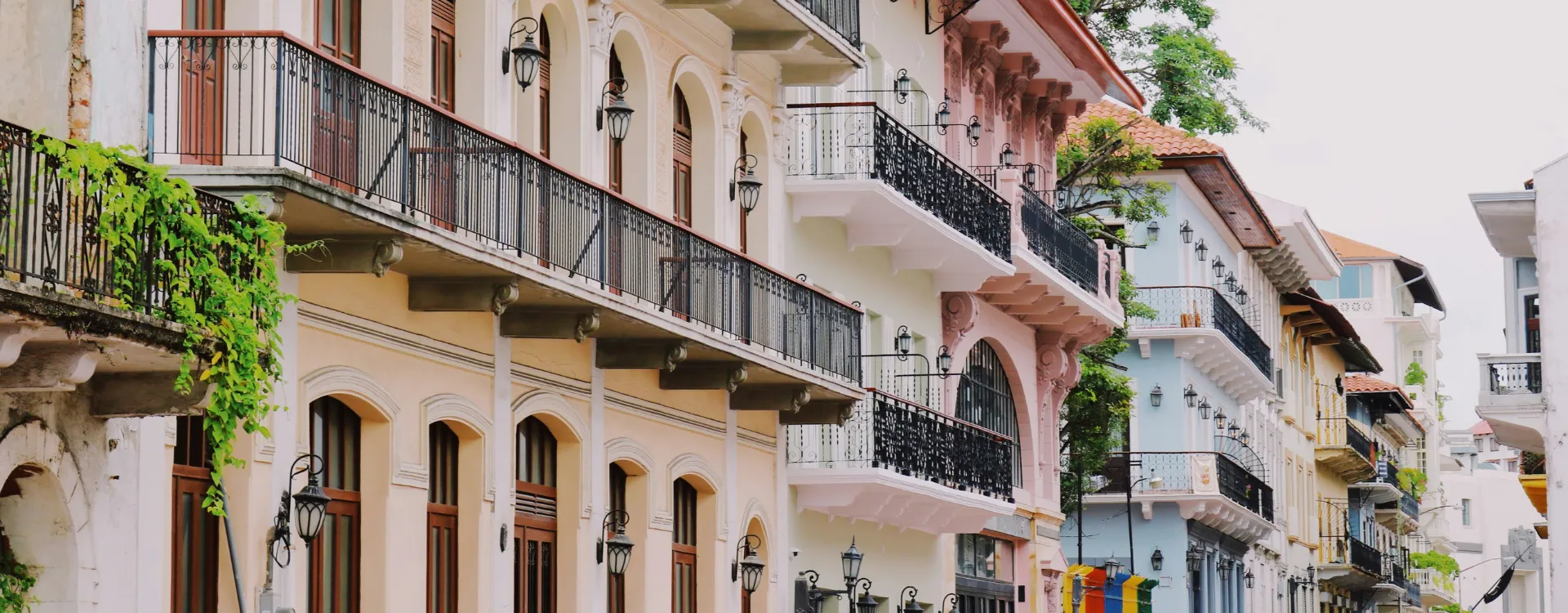 Charming colonial architecture of Casco Viejo, Panama City's historic district