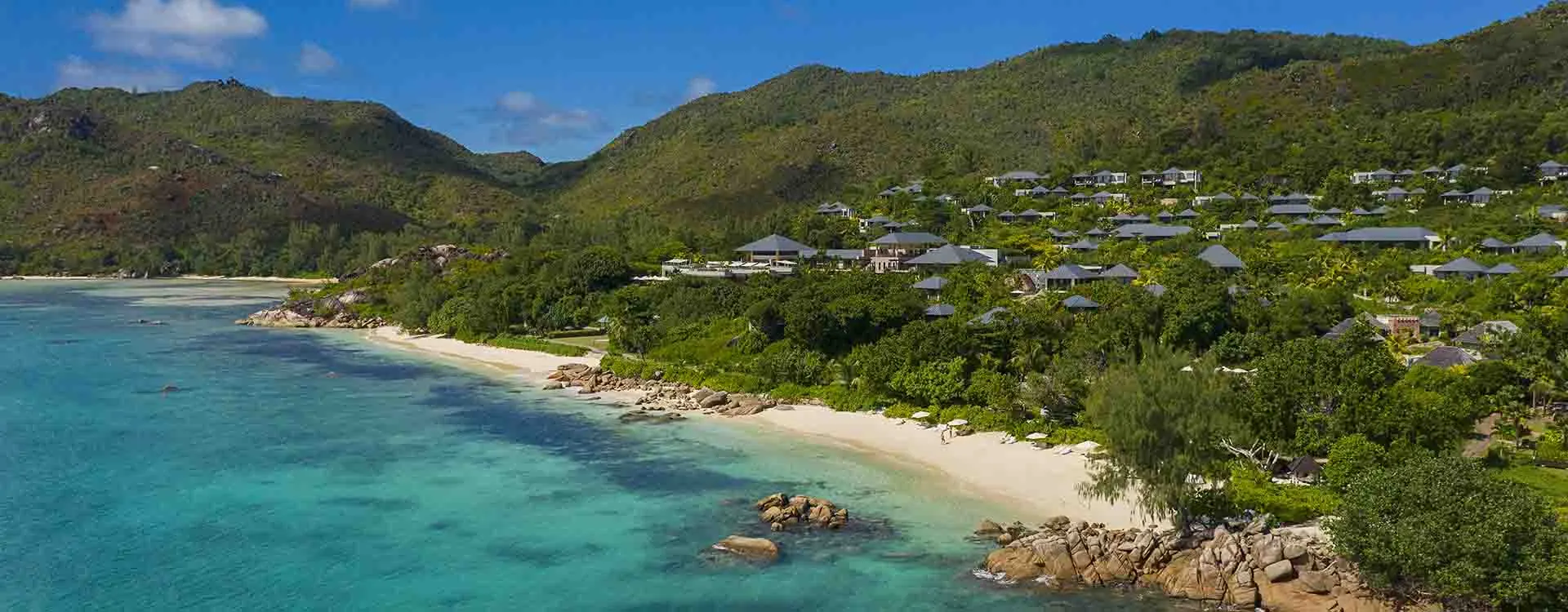 Aerial with Ocean View  of Raffles Praslin, Seychelles