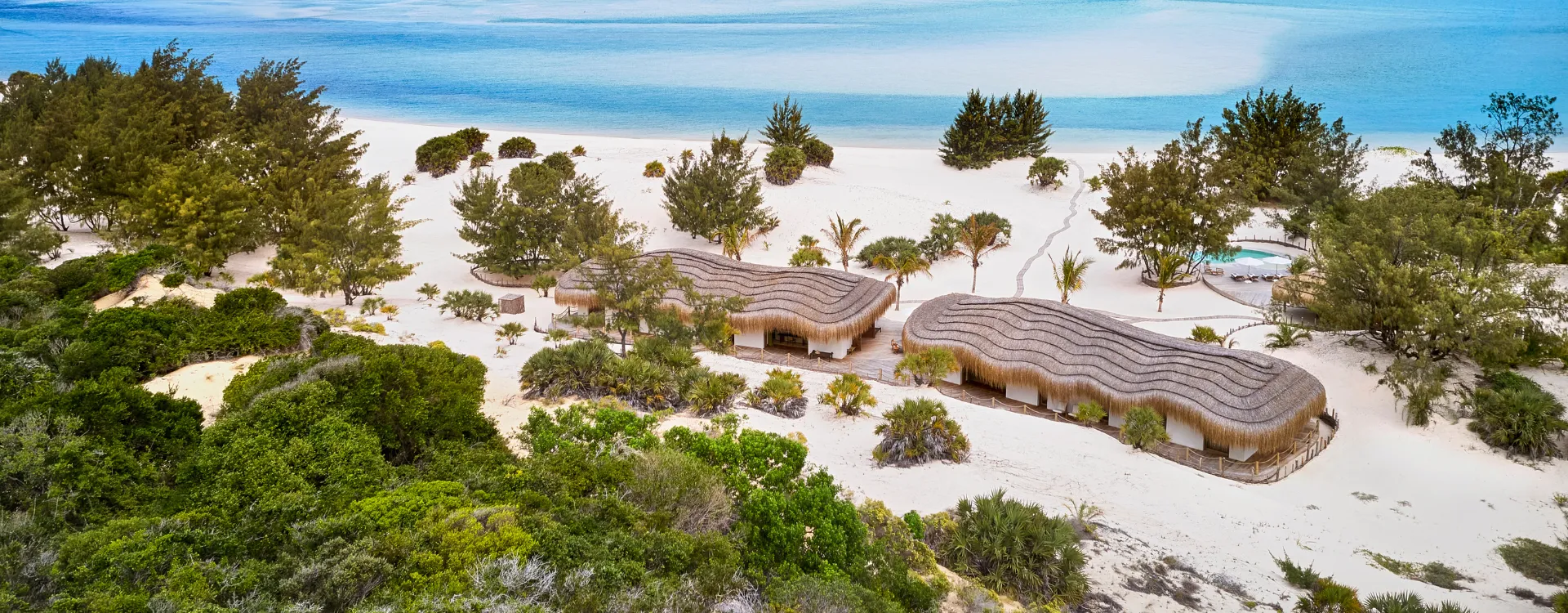 Aerial view of Kisaway Sanctuary in Mozambique