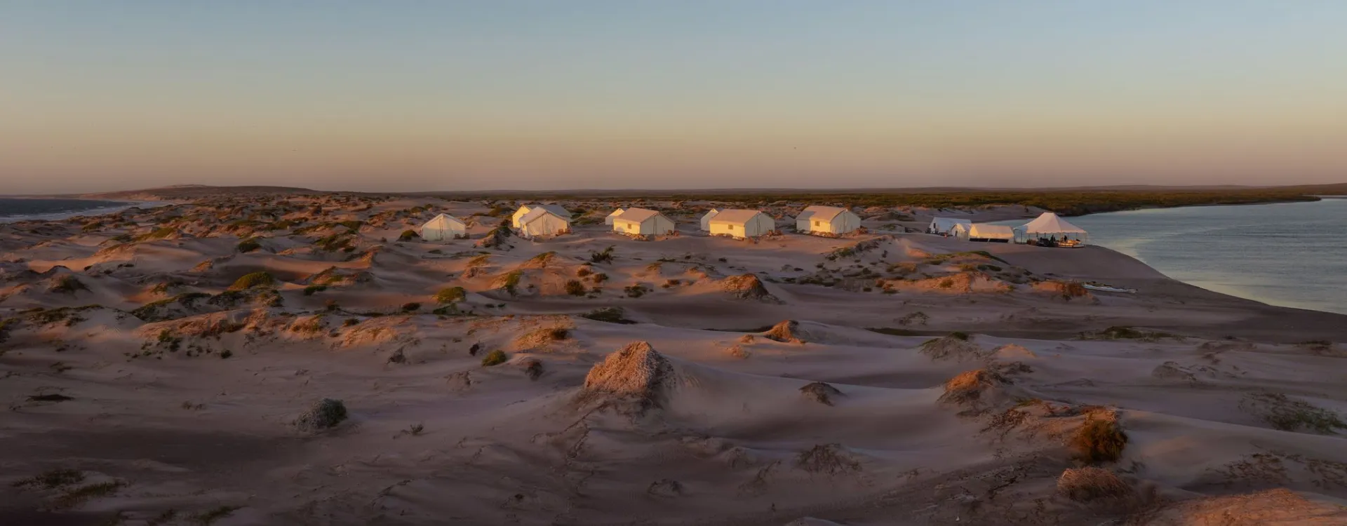 Luxury camping at Camp Cecil de la Bahia in Magdalena Bay, Baja California Sur, Mexico