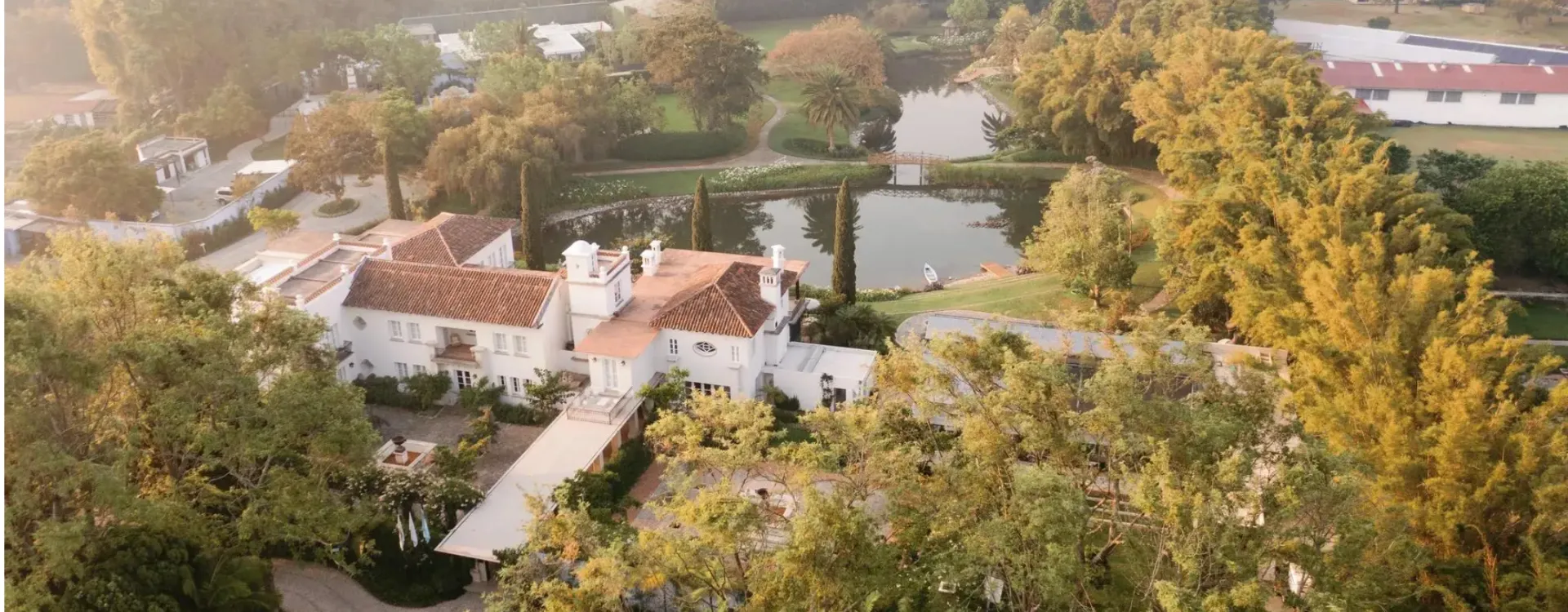Aerial image over Villa Bokeh Guatemala
