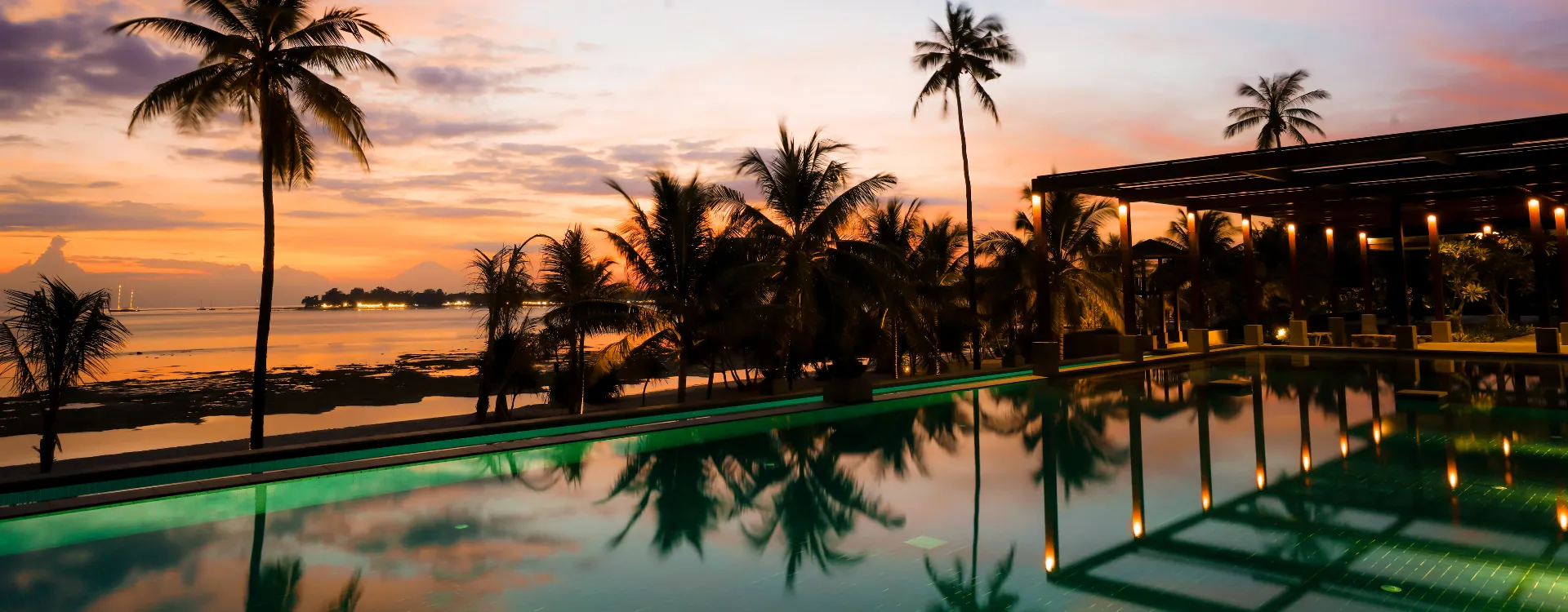 Sunset over the ocean at The Sira Lombok