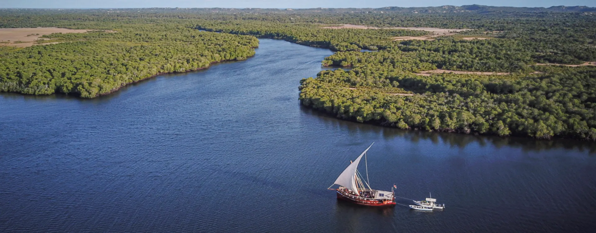 Tusitiri Dhow, a traditional wooden sailing vessel for luxury safaris