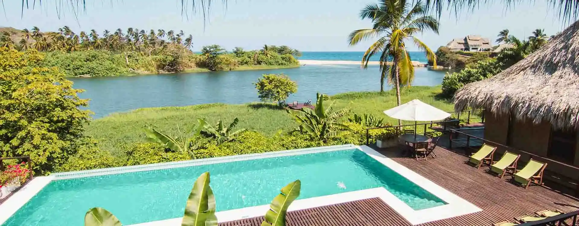 The ocean view from the pool at Villa Playa